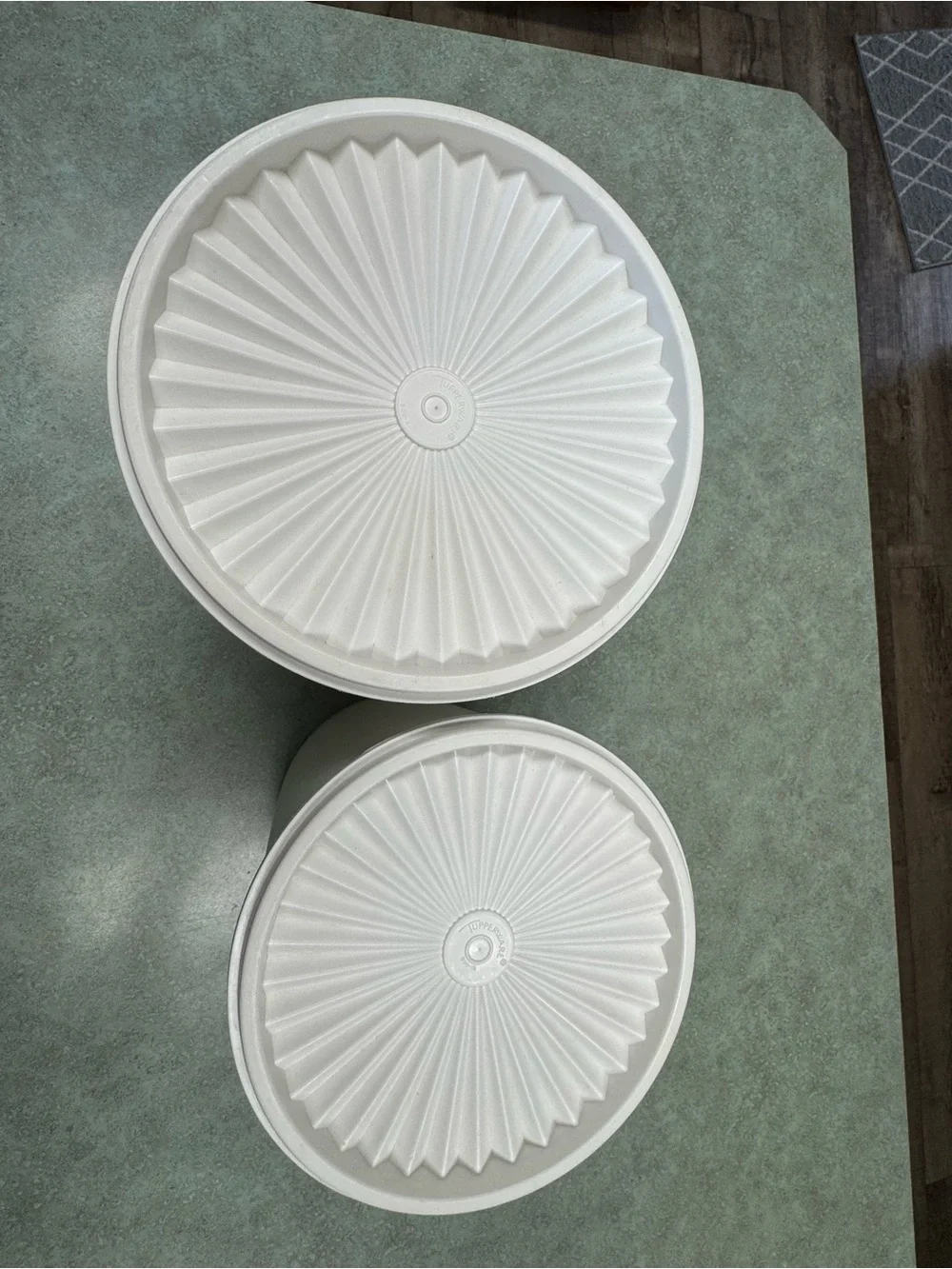 Vintage Tupperware Plastic Storage Canisters with Lids - Set of 2